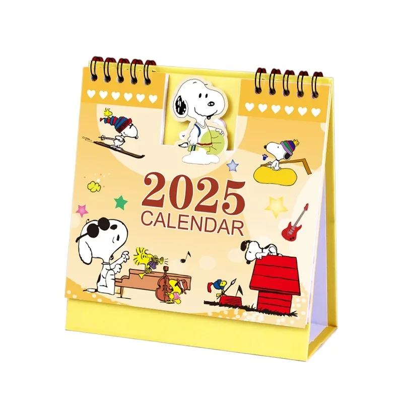 Snoopy 2025 Calendar Desk Calendar Ornament Cartoon Planner Agenda Daily Monthly Vertical Calendar Stationery Office Supplies