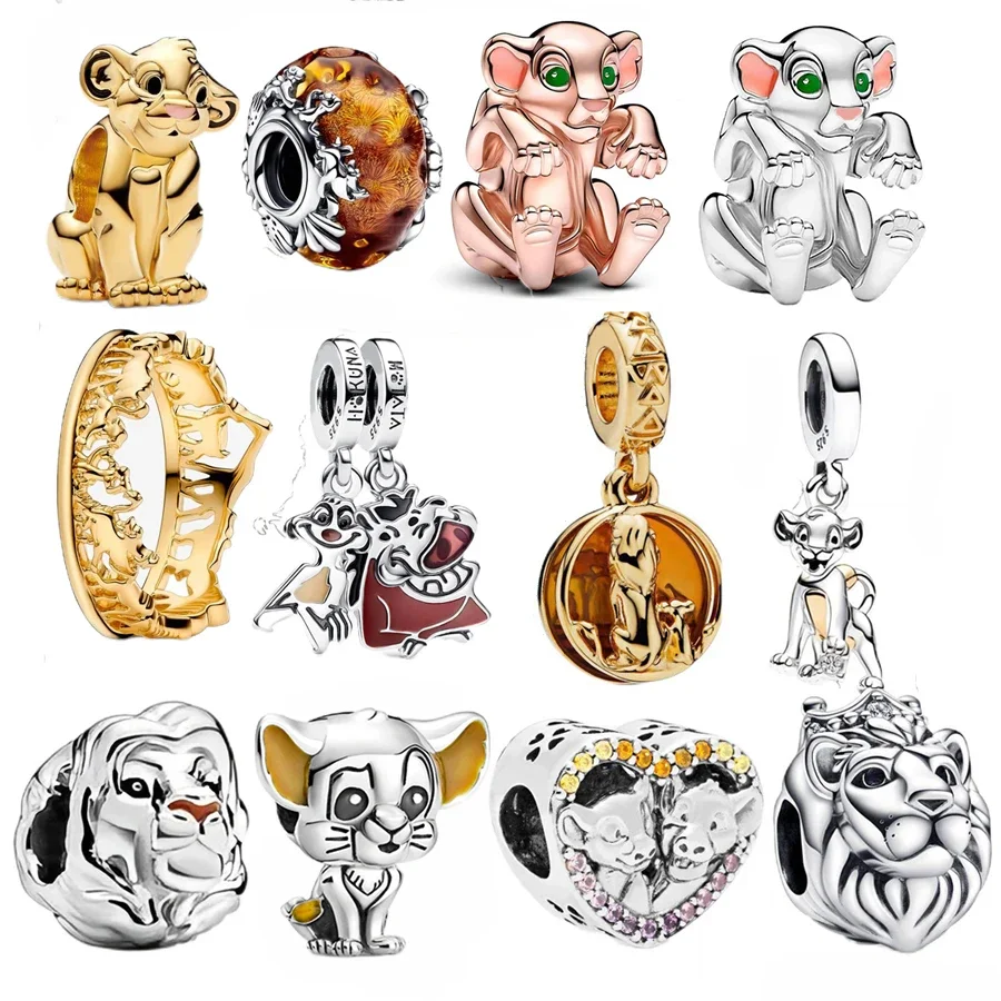 Se encaixa Pulseiras Pandora Originais e Bangle, Rei Leão, Simba, Simba, Nana Series, Charm Beads, Pingente Jóias, Berloque