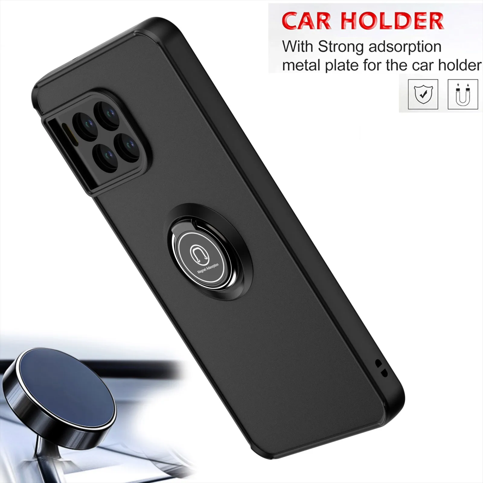 T-Mobile Revvl 7 Pro Case Shockproof Magnetic Ring Holder Matte Back Cover Hard Phone Case for T-Mobile Revvl 7 Pro Revvl7Pro 5G