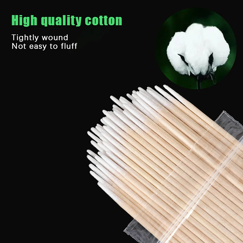 50/100Pieces Disposable Multipurpose Wood Cotton Swabs 7/10cm Makeup Cleaning Removing Tool Tattoo Permanent Supplies