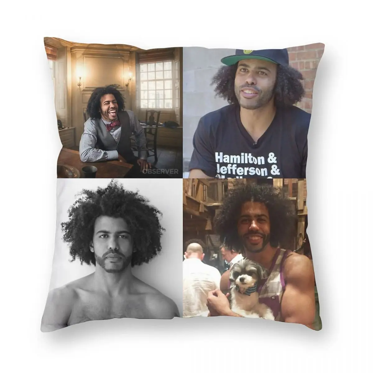 Daveed Diggs Collage Square Pillowcase Polyester Linen Velvet Pattern Zip Decorative Throw Pillow Case Car Cushion Case image 3
