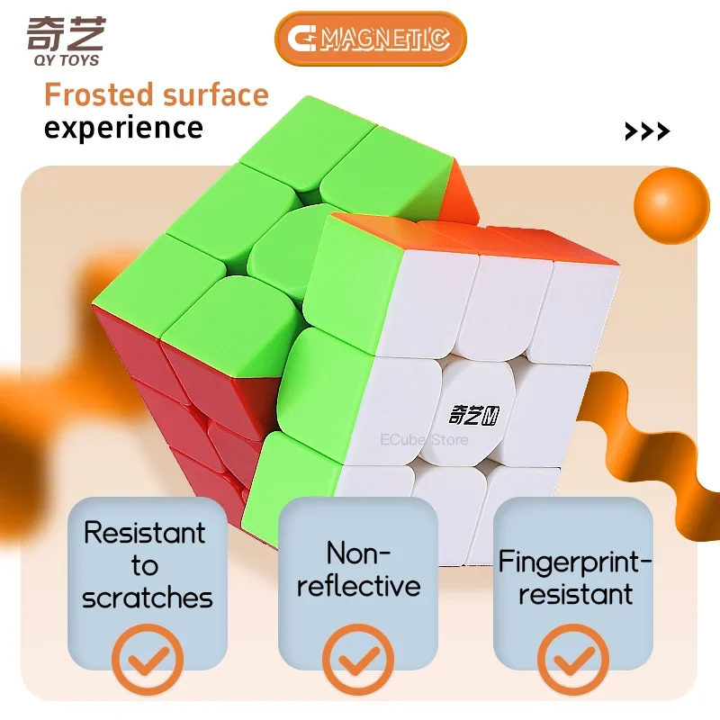 [ECube] QiYi QiMeng Plus M Cube 9.0 سم 3x3x3 Plus المكعب المغناطيسي المهنية Stickless لغز المكعب السحري ألعاب تعليمية