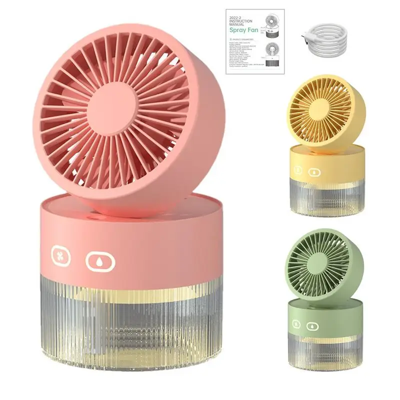 Portable Misting Fan Rechargeable Handheld Misting Fan Low Noise Design Personal Fans With Water Cooling Design For Home Office