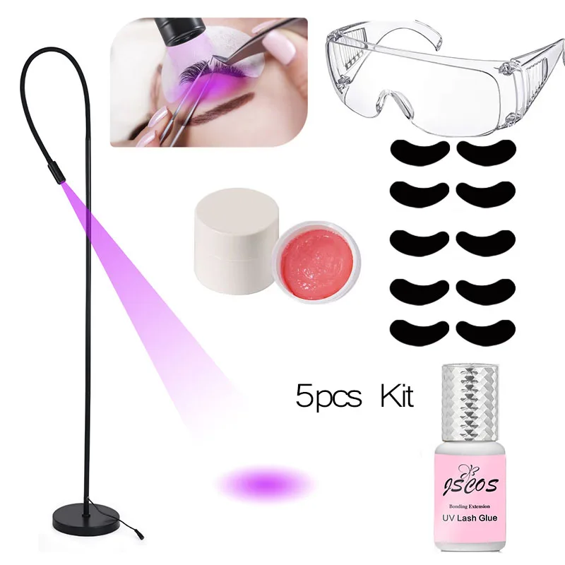 

УФ-лампа для наращивания ресниц ножная Педальная Светодиодная лампа для наращивания ресниц Клей для УФ ресниц в очках патчи для глаз набор для удаления ресниц