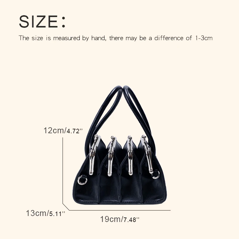 Vintage Multi-Layer Clip Bags For Women Luxury Designer Handbag Purses 2024 New In PU Mini Organ Style Top Handle Shoulder Wrist