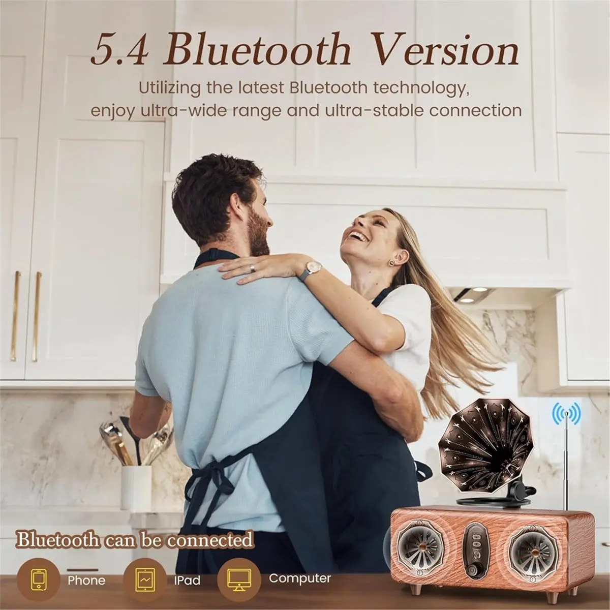 Promotion Retro Bluetooth Speaker FM Radio Vintage Wireless Speaker Support USB/TF/AUX Player for Home Room Bedroom