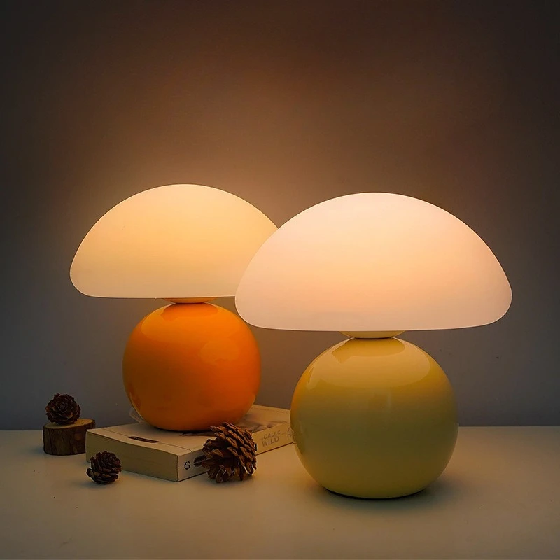 

Ceramic Night Light Cartoon Mushroom Bedside Lamp Bedroom Decoration Small Table Lamp Household Aesthetic Lighting Accessories