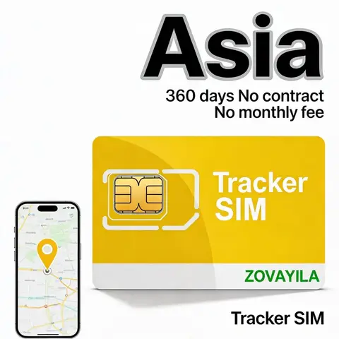 4G Tracker SIM Card for Asia No Contract 360MB/360 Days Tri-Size 2G/3G/4G IoT for ST-901L TK905 GT06 Etc.