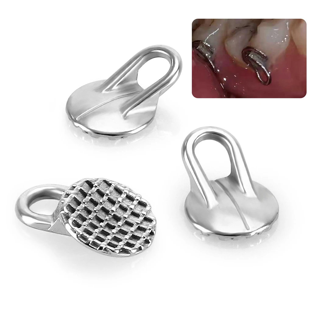 50 Stück/Box AZDENT Dental-Kieferorthopädische Lingual-Knöpfe mit Loch, klebbare runde Basis, Zahnmedizinmaterial aus Edelstahl – Detail 14