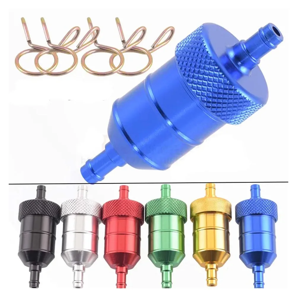 

Мотоциклетный фильтр Топливный фильтр Оптимальная фильтрация Многоразовый фильтр Доступно различные цвета для велосипедов 50cc-250cc