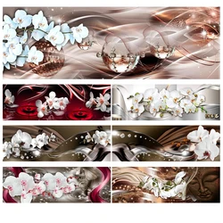 White Orchid Flower 5D Full Drills Diy Diamond Painting Diamond Mosaic Diamond Embroidery Home Decoration J3612