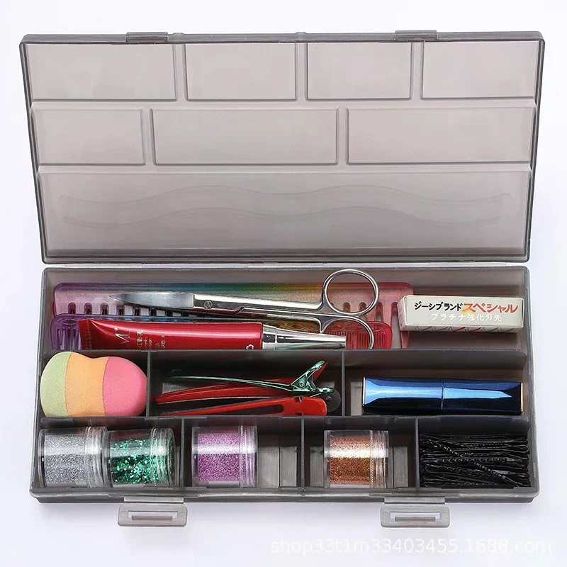 กล่องเก็บอุปกรณ์ตัดผม กล่องเก็บกิ๊บติดผม หวี กล่องจัดระเบียบหลายช่อง อุปกรณ์เสริมสำหรับช่างทำผม