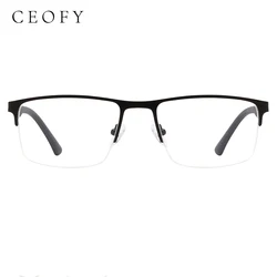 Ceofy Men Eye Glasses Frame Half Rim Fashion Retro Myopia Optical Frame Prescription Eyeglasses Frame for Men 2023 New Eyewear