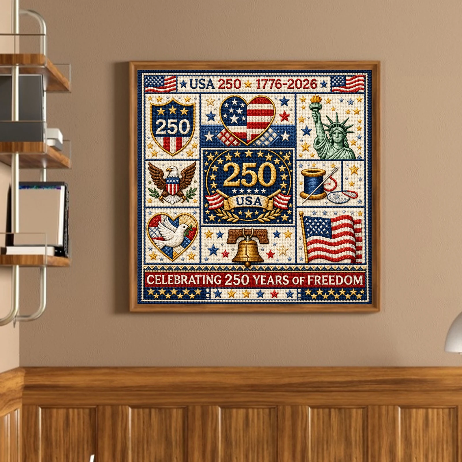 Art And Craft Independence Day - Bağımsızlık Günü Tam 18CT DIY Damgalı