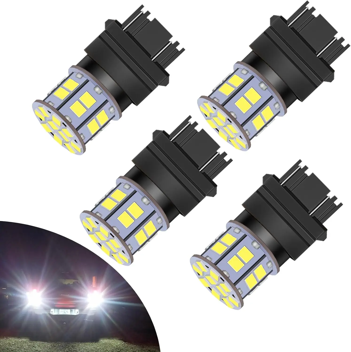 

3157 LED Bulb White, Super Bright 3156 3056 3057 3047 4157 4057 4114 LED Bulbs for Backup Reverse Lights, Tail Brake Lights, Par