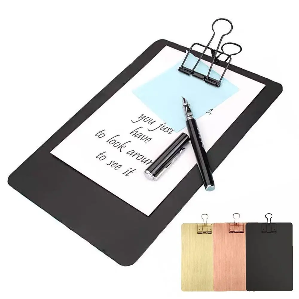

Durable A4/A5 Metal Clipboard Clip Multifunctional Hangable File Folder Menu Bill Folder School Supplies