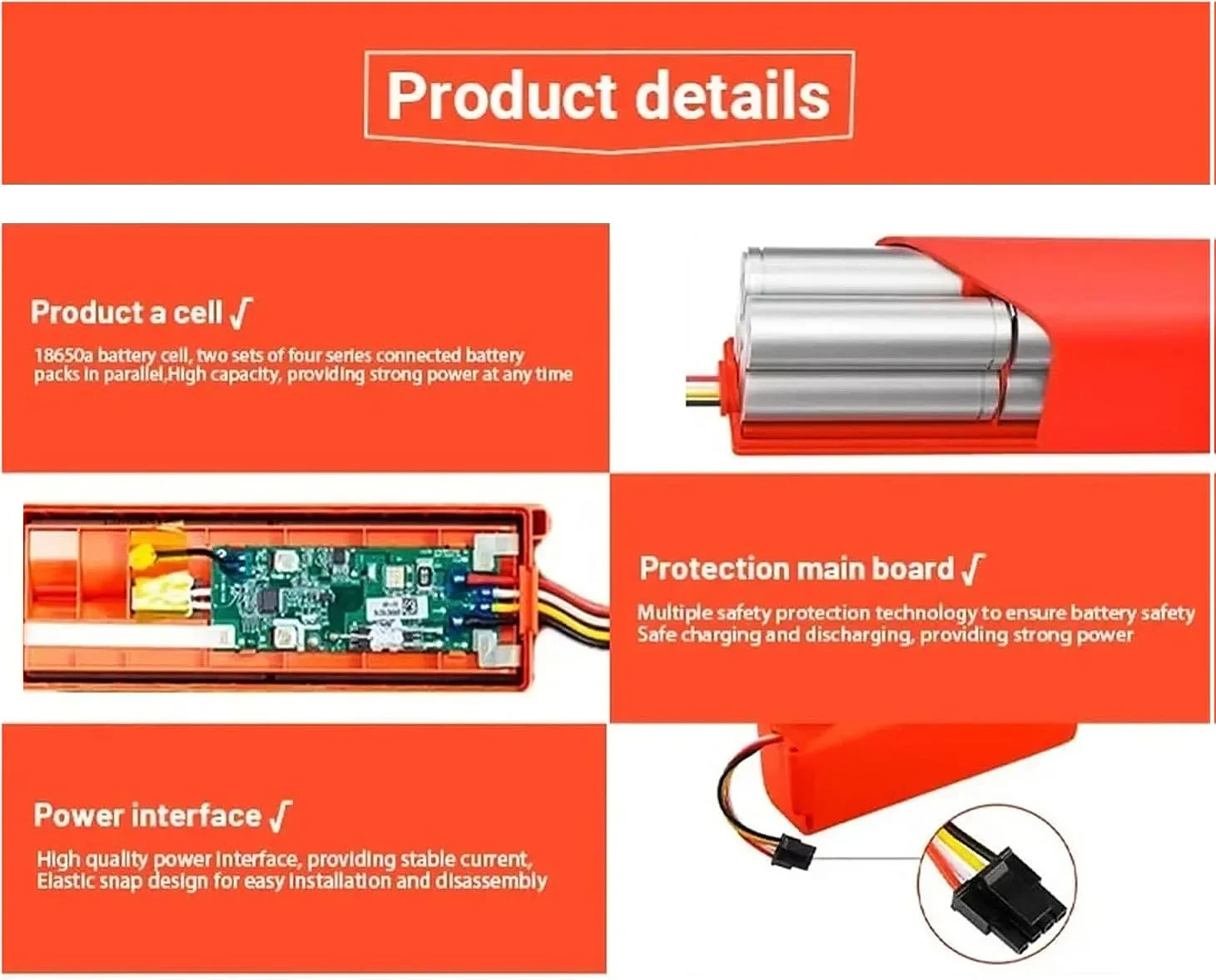 2024 100%NEW for Xiaomi Robot Roborac S50 battery, spare parts, genuine battery, 12800mAh, 14.4V, brr 2p4s 5200d，S50,S51,S55,T60