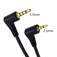 90 Degree Right Angle Male 2.5mm TRS To Male 3.5mm TRRS Aux Audio Cable for Headset With 2.5mm Jack Phone Xbox One PS4 Talkback