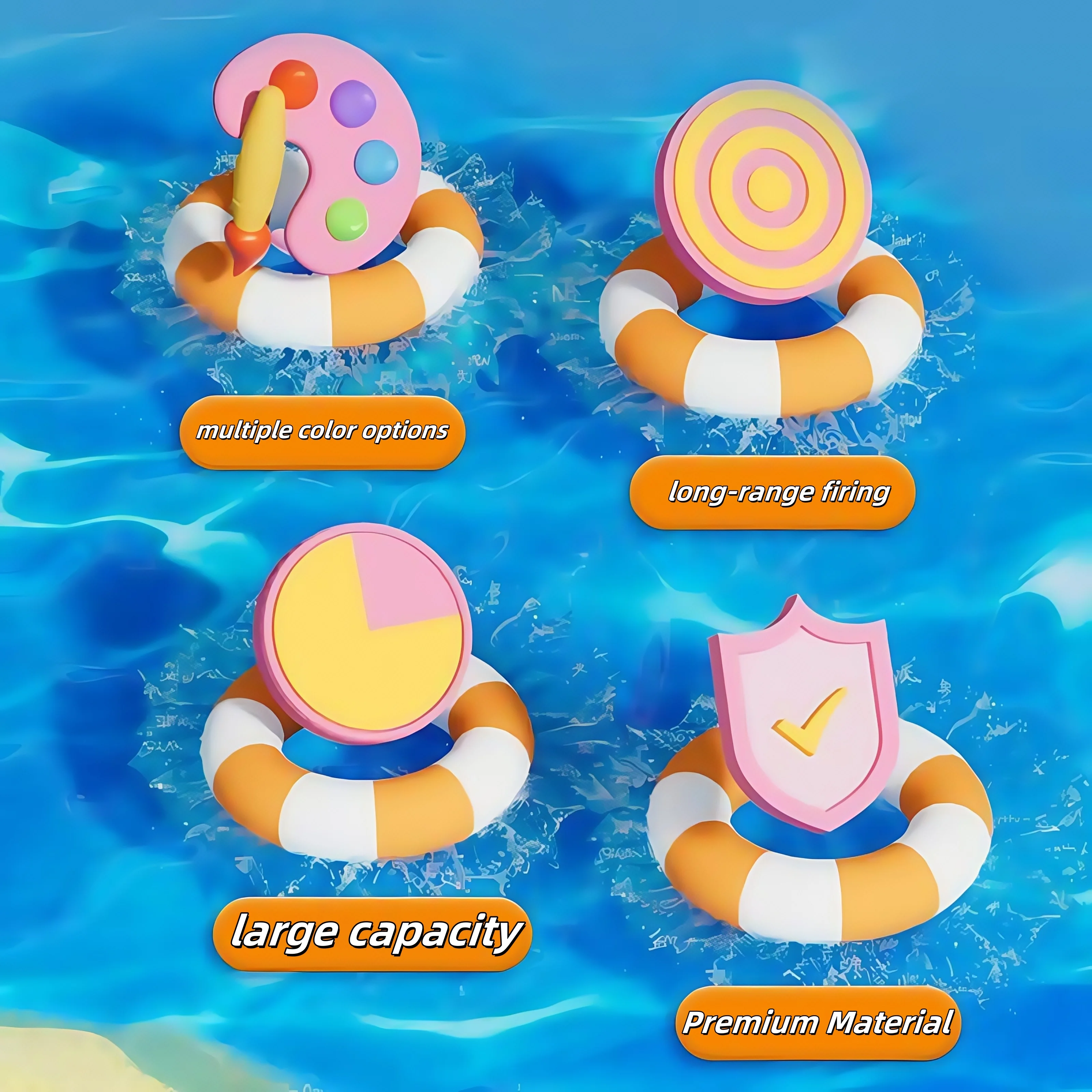 Pistola de agua de fuegos artificiales, herramienta de Dios de agua, playa, pequeño rociador de agua, pistola de agua para tirar de fuegos artificiales, juguete de regalo para jugar a la deriva para niños