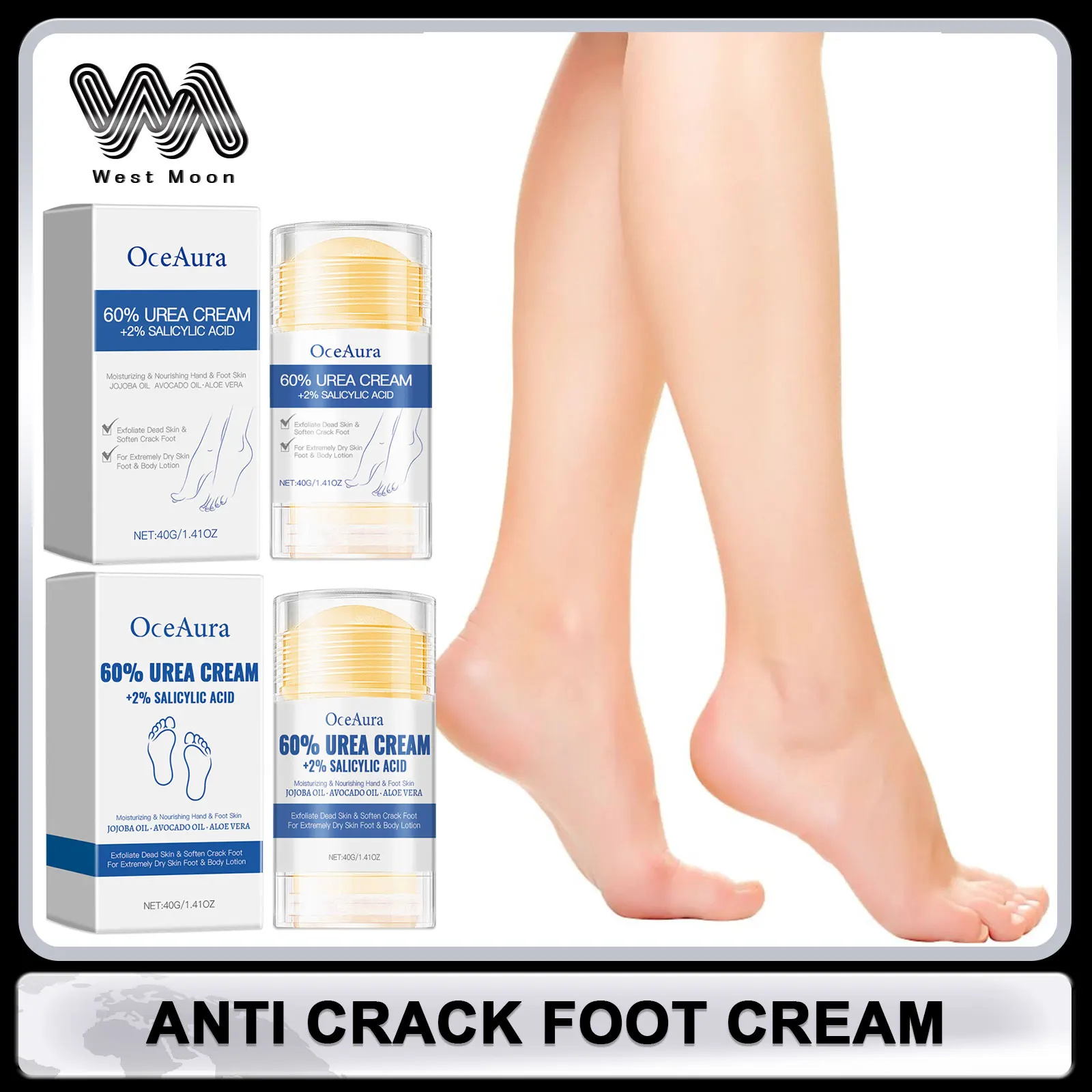 

Moisturizing Foot Cream Anti Crack Removal Dead Skin Prevent Dryness Feet Cream Stick Exfoliation Nourish Soft Daily Foot Care