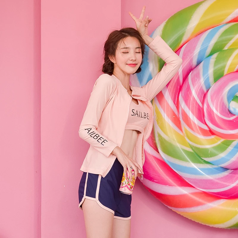 النساء الأزهار المطبوعة Rashgaurd طويلة الأكمام الشمس حماية تصفح القمصان الجلد الغوص علوي شاطئ ملابس السباحة الغوص دعوى بدلة ركوب الأمواج #5