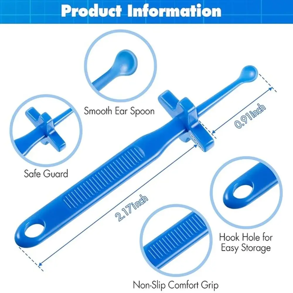 Ear Spoon Soft Ear Cleaner Spoon with Safe Guard Non-slip Ear Wax Remover ABS Superlight Ear Wax Clean Tool Hygiene - Image 3