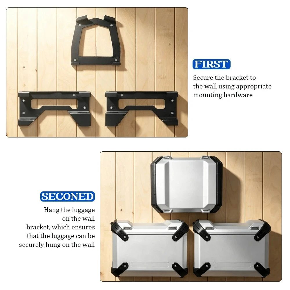 For BMW R1300 GS Adventure R1300GSA Wall Mount Bracket Side Pannier Suitcase Holder Luggage Tail Box Wall Storage Rack 2024-2026