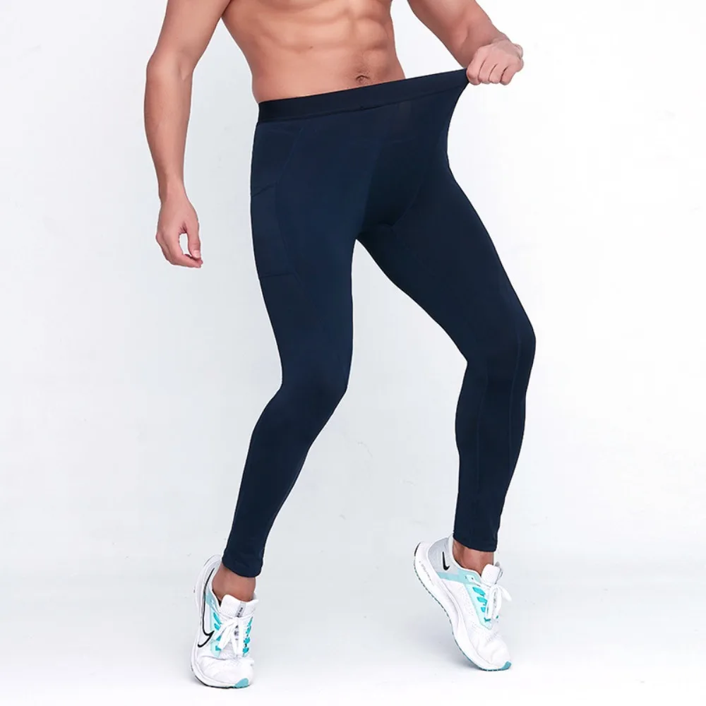 Men's Marathon Running Tights High Elastic Compression Wicking Quick Dry Workout Pants S-2XL