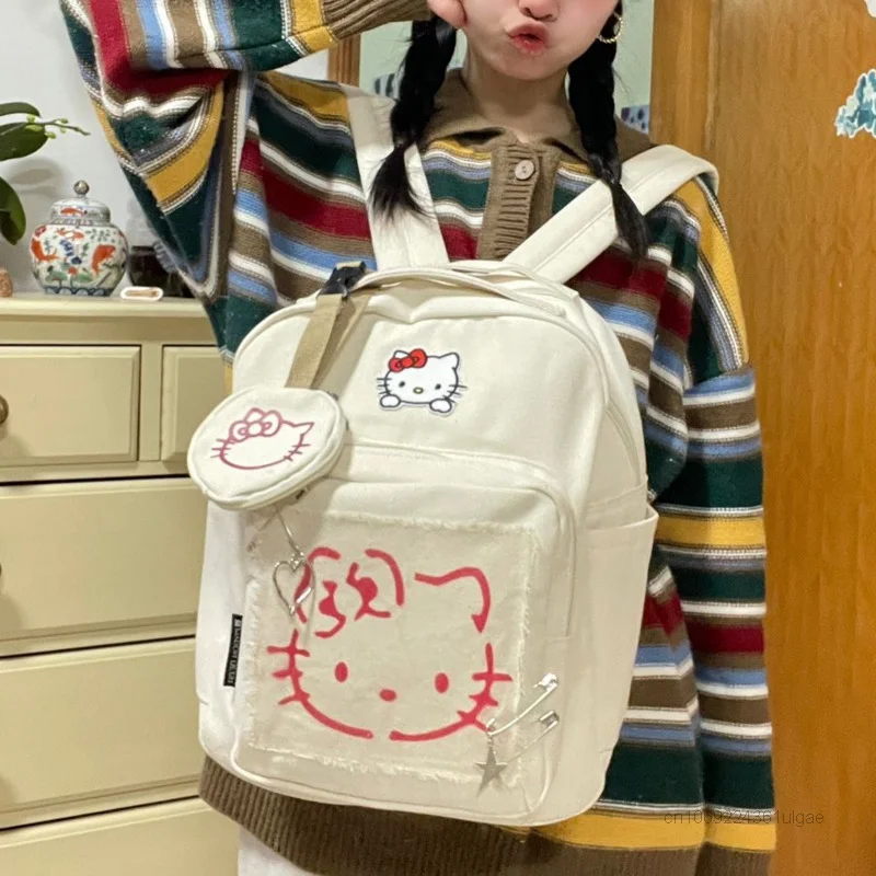 Sanrio Hello Kitty Bags Millennial Meisje Academie Stijl Rugzak Y 2K Student Mode Schooltas Vrouwen Cartoon Koreaanse Schoudertas