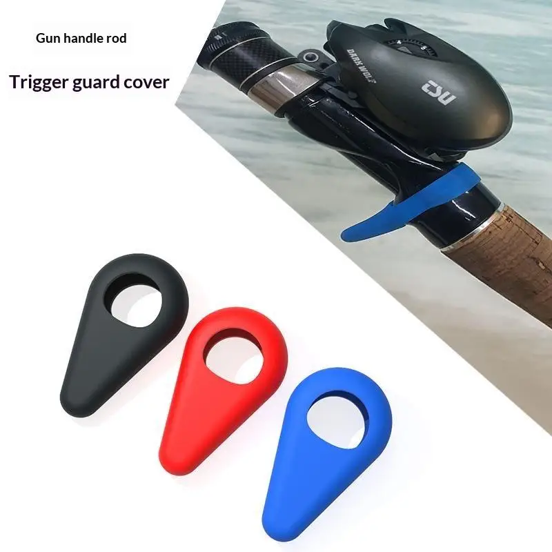 Lightweight Silicone Trigger Guard Fishing Rod Handle Grip Cover Antiscratch Wear-resistant Protector for Hiking Fishing Campin