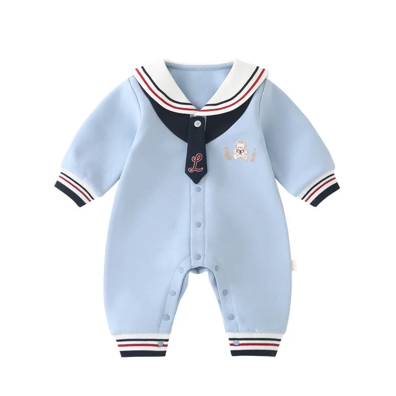 

New Newborn Baby Sailor Navy Wind Style Romper Long Sleeve Jumpsuit Theme Party Role Playing Outfits for Children Boys Girls