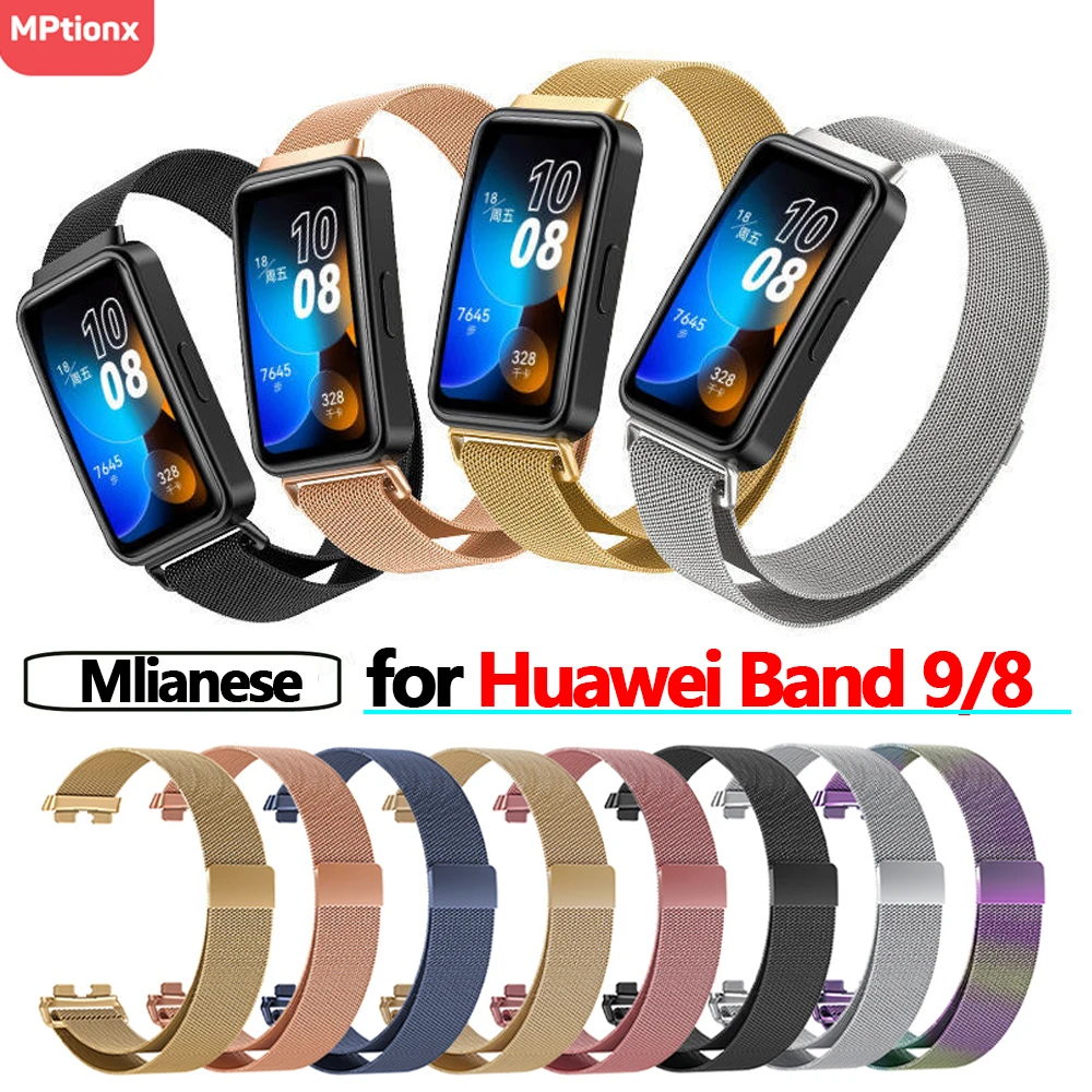 

Magnetic Strap for Huawei Band 9 Milanese Loop Stainless Steel Bracelet Correa Wristband for Huawei Band 8 nfc Band Accessories