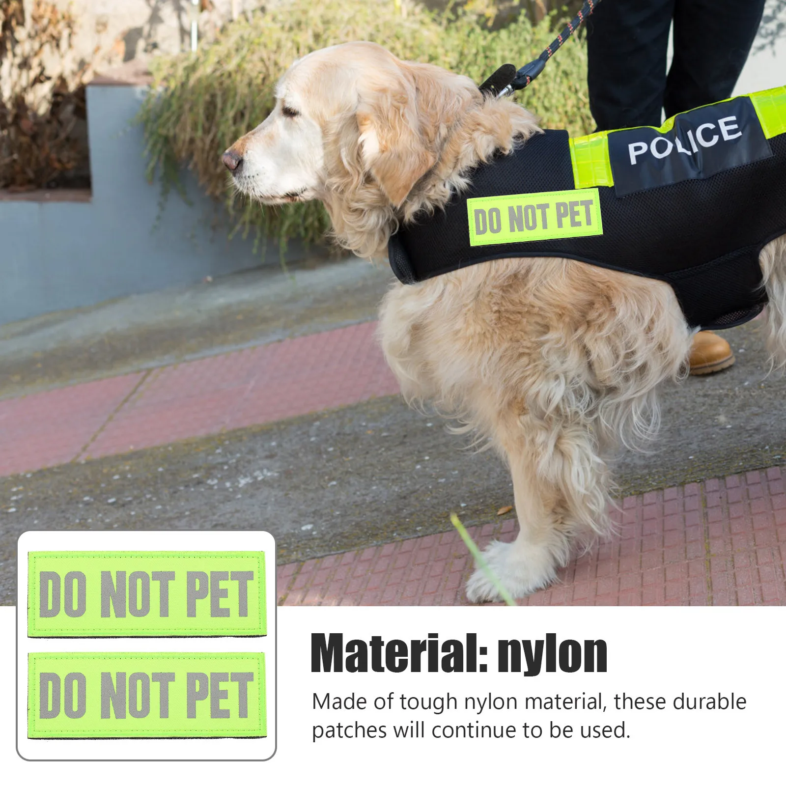 

2Pcs Service Dog Patches Reflective Nylon Dog Harness Adhesive Tag Replacement Sticker for Safe Walking At Night