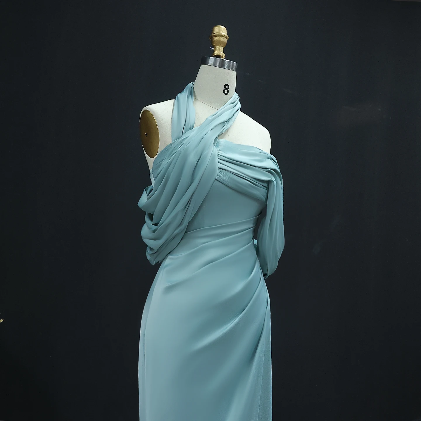 Sharon Said Dubai Halter złota suknia wieczorowa na jedno ramię elegancka syrenka arabska dla kobiet ślubne suknie wizytowe SF053 dostosowane