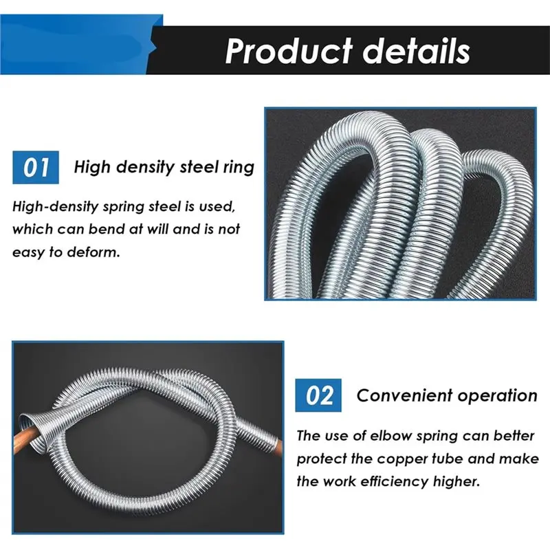 ABWR-Tube Bender Kit Spring Tubing Benders 1/4, 5/16, 3/8, 1/2 And 5/8 Inch 5 In 1 Set For Copper, Brass, Thin Steel Tube