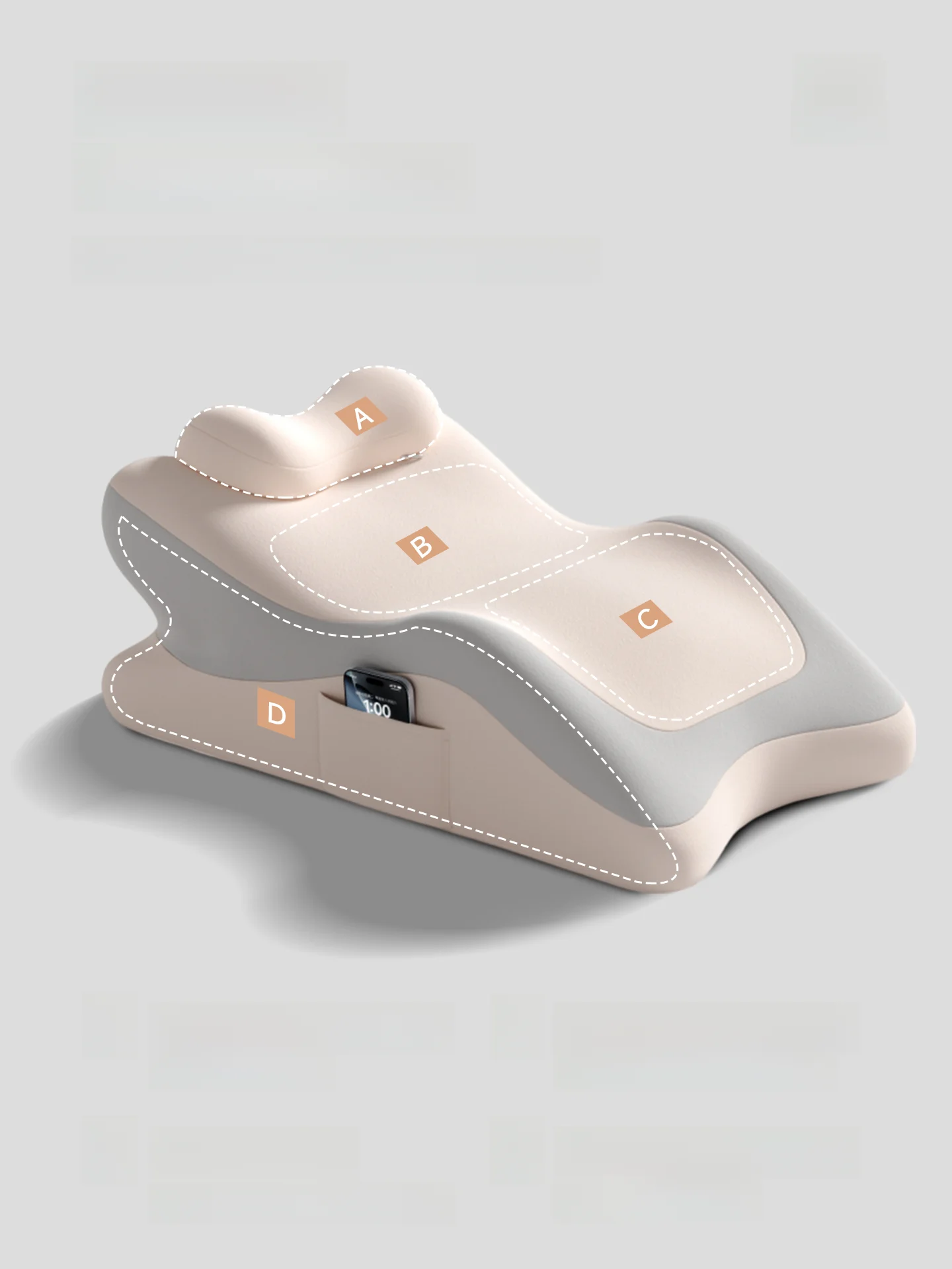  Person Multifunctional Lazy Pillow Bed Headrest Pad for Sleeping on Belly Mobile Phone Pillow Semi-Lying Essential Tool