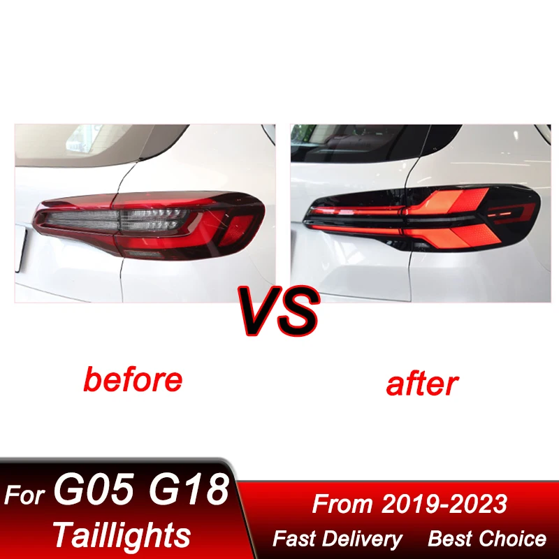 Car styling Tail Lights For BMW X5 G05 G18 2019-2023 to 2024 style LED Tail Lamp Dynamic Turn Signal Light Tail Lamp Assembly