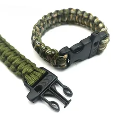 Paracord Rope 550 Braided Bracelet Camping Survival Outdoor Multifunction with Whistle Buckle Emergency Bangles Fashion Style