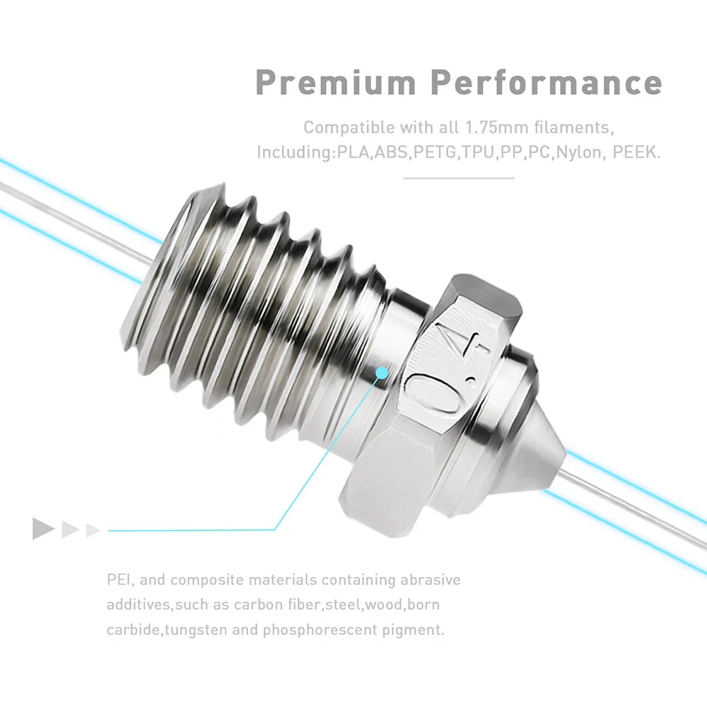 E3DV6 Bimetal MY Nozzle 550C Degree High Temperature Copper Plated Nozzles for E3DV6/PRUSAi3,MK3,MK3S/MK2,2.5/Vo-ron 3D Printer