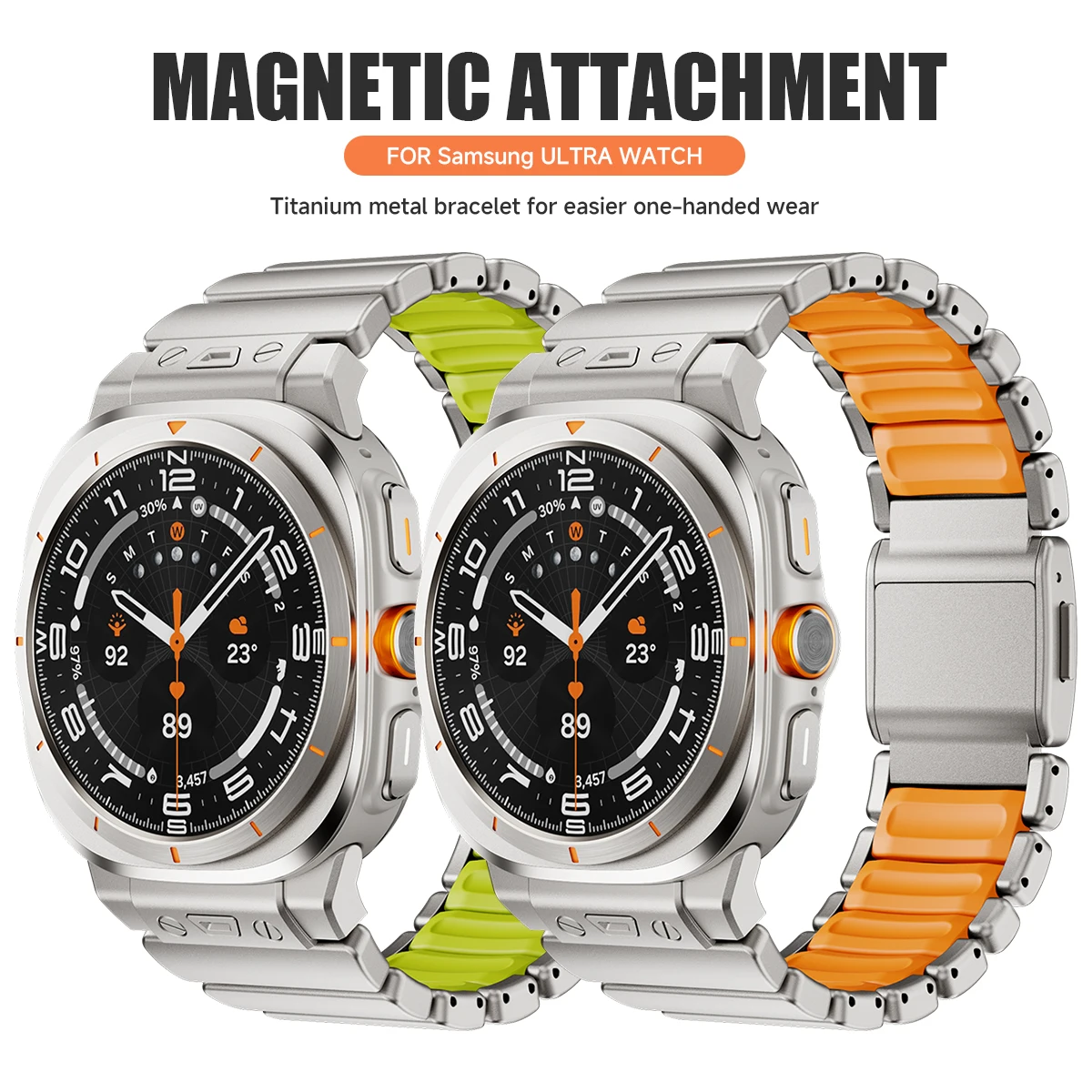 Luxuriöses Titan-Metallarmband für Samsung Galaxy Watch Ultra 2 2025 2024 47mm Magnetisches Silikon-Armband Herren Business-Accessoires – Detail 9