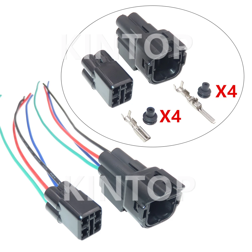 

1 Set 4 Pins 6187-4442 AC Assembly Car Wiring Socket 6180-4182 Auto Waterproof Male Female Connector with Wires