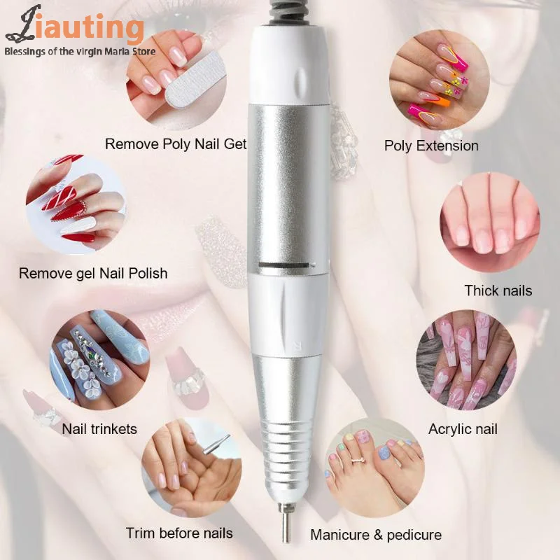 35000rpm 5 pinos elétrica máquina de broca do prego lidar com handpiece pedicure substituição caneta manicure ferramenta beleza acessório