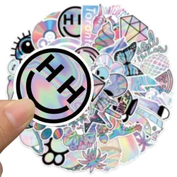 Impermeável prata Laser Graffiti adesivo, adesivo decorativo estético para bagagem, laptop, copo, telefone, guitarra, scrapbook, crianças, 10 pcs, 30 pcs, 50pcs