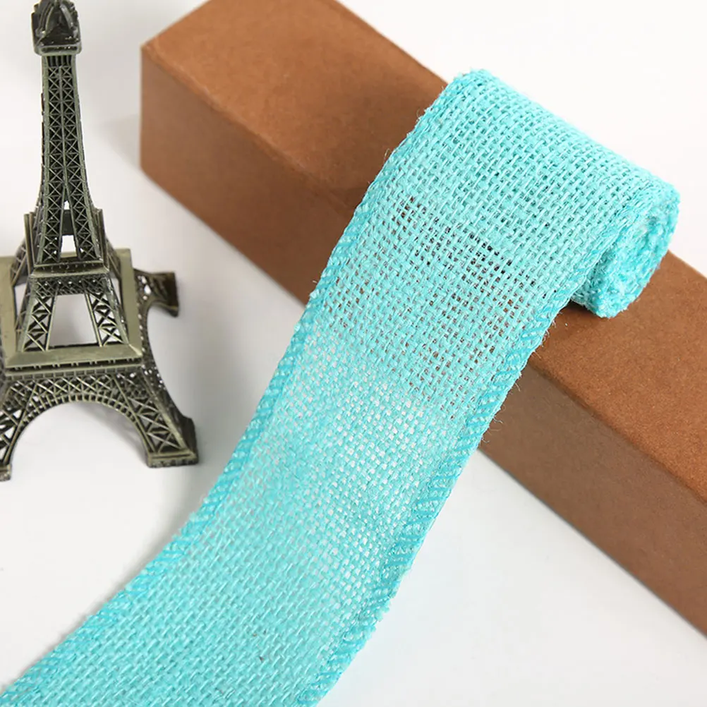 

6 pcs Natural Jute Ribbon DIY Sewing Material Cloth Retro Gift Wrapping Simple Ornament for Party Wedding (2m/Roll, Assorted Col