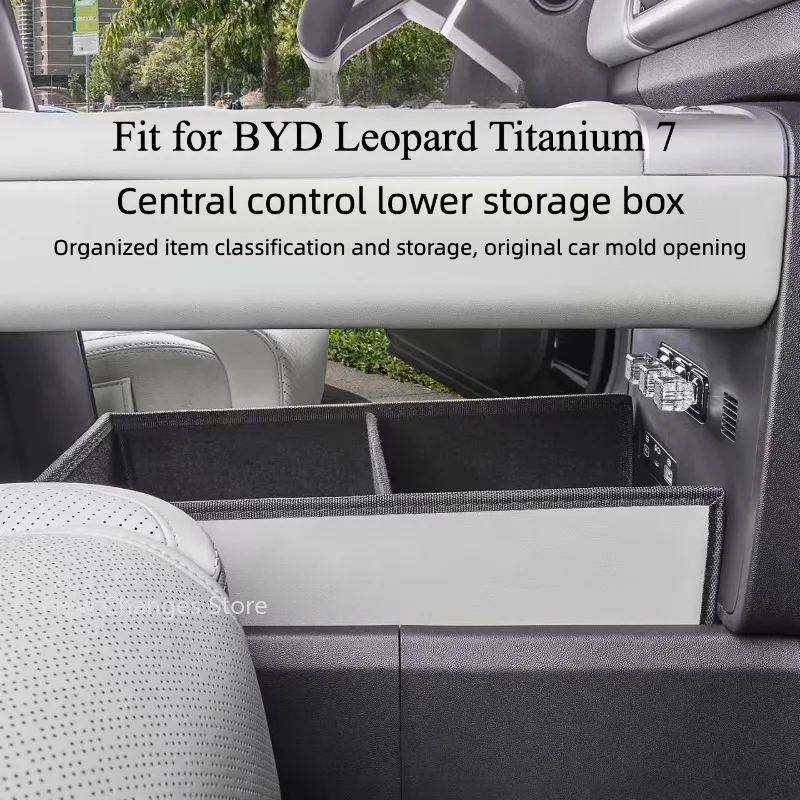 

For BYD Leopard Titanium 7 Soft Storage Box Organizer Central Control Lower Layer Storage Box Interior Modify Accessories