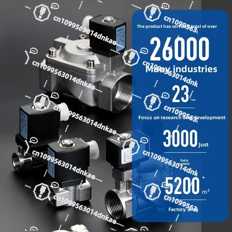 [Customized] 316 Stainless Steel Pilot-operated Solenoid Valve with Manual Switch Stainless Steel Diaphragm Solenoid Valve