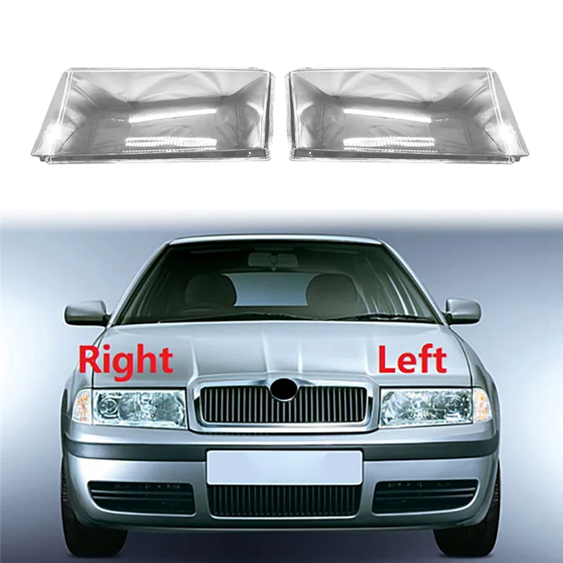 

4X For Skoda For Octavia 2001 2002 2003 2004 Left Headlight Shell Lamp Shade Transparent Lens Cover Headlight Cover-N25R