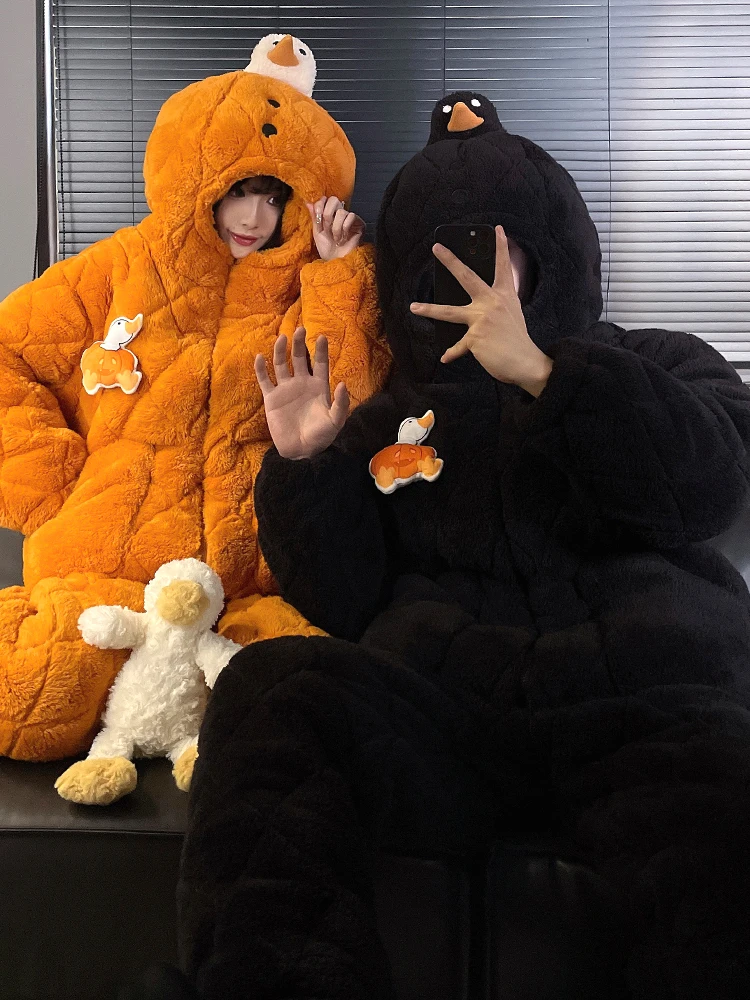 

DAIMELU трехслойные мягкие пижамы для пар, женская осенняя одежда для сна, утепленная мужская зимняя домашняя одежда из кораллового флиса с капюшоном