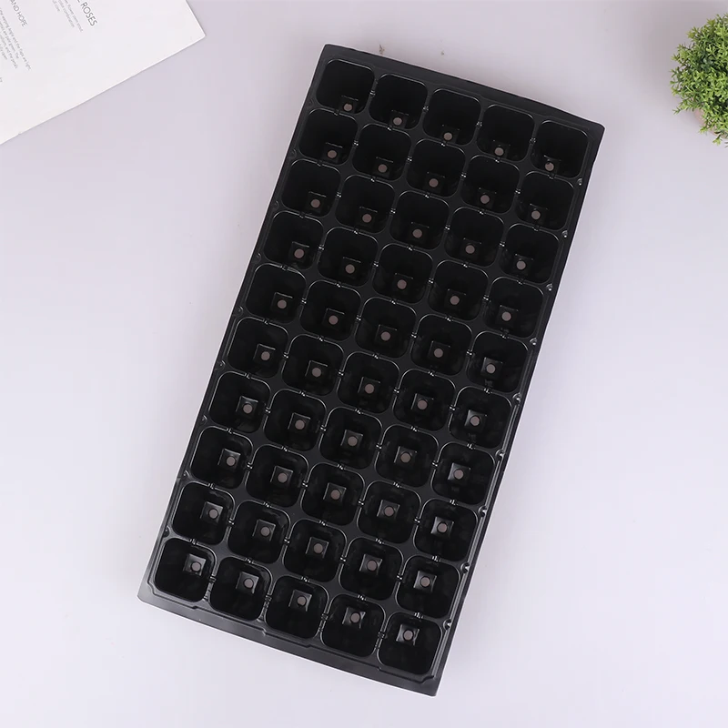 2Pcs 50 Cells Seedling Trays Plastic Gardening Germination Trays Black Seedling Container Garden Supplies For Vegetable Flower