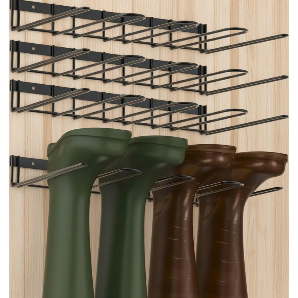 

4-Pack Boot Hanger Organizer, Heavy Duty Metal Wire Rack for Tall Boots Waders Entryway Storage Matte Black